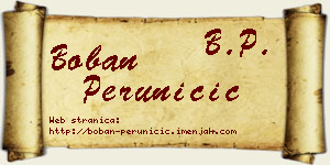 Boban Peruničić vizit kartica